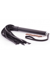 Черная кожаная плеть  Индиго  - 50 см. - Crazy Handmade - купить с доставкой в Южно-Сахалинске