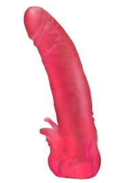 Розовая насадка для страпона с клиторальными лепестками - 18,5 см. - LOVETOY (А-Полимер) - купить с доставкой в Южно-Сахалинске