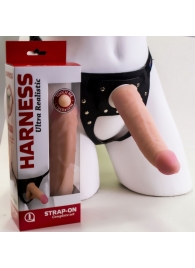 Страпон системы Харнесс: трусики с плугом и реалистичная насадка - 17,5 см. - LOVETOY (А-Полимер) - купить с доставкой в Южно-Сахалинске