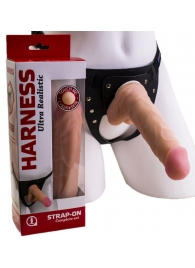 Страпон Harness из двух предметов: регулируемые трусики и насадка-фаллос - 17,5 см. - LOVETOY (А-Полимер) - купить с доставкой в Южно-Сахалинске