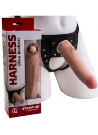 Реалистичный страпон Harness из трусиков и насадки-фаллоса - 18,5 см. - LOVETOY (А-Полимер) - купить с доставкой в Южно-Сахалинске