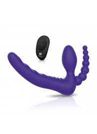 Фиолетовый безремневой страпон с пультом ДУ 7’’ Remote Control Strapless - 24 см. - Pegasus - купить с доставкой в Южно-Сахалинске