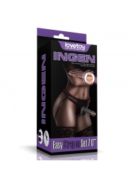 Женский темнокожий страпон Easy Strapon Set 7 Inch - 18 см. - Lovetoy - купить с доставкой в Южно-Сахалинске