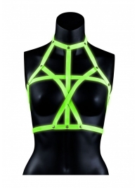 Портупея Bra Harness с неоновым эффектом - размер L-XL - Shots Media BV - купить с доставкой в Южно-Сахалинске