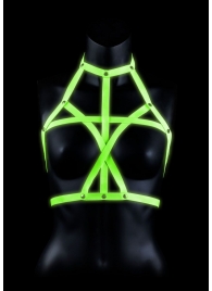 Портупея Bra Harness с неоновым эффектом - размер L-XL - Shots Media BV - купить с доставкой в Южно-Сахалинске