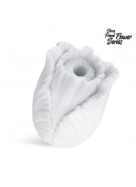 Белый нереалистичный мастурбатор в форме бутона цветка Tulips - 1137 - в Южно-Сахалинске купить с доставкой