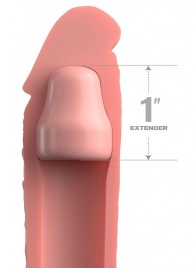 Телесная насадка-удлинитель 1 Inch Silicone X-tension - 17,8 см. - Pipedream - в Южно-Сахалинске купить с доставкой