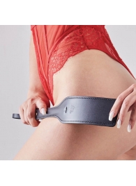Черная кожаная шлепалка SitaBlack - 30 см. - Sitabella - купить с доставкой в Южно-Сахалинске