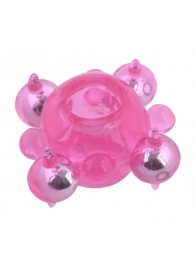 Эрекционное кольцо c бусинками - Toyfa Basic - в Южно-Сахалинске купить с доставкой