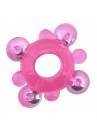 Эрекционное кольцо c бусинками - Toyfa Basic - в Южно-Сахалинске купить с доставкой