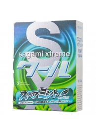 Презервативы Sagami Xtreme Mint с ароматом мяты - 3 шт. - Sagami - купить с доставкой в Южно-Сахалинске
