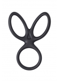 Черное тройное кольцо на пенис Kraken - A-toys - в Южно-Сахалинске купить с доставкой