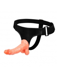 Реалистичный страпон на ремешках - 15,5 см. - Baile - купить с доставкой в Южно-Сахалинске