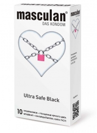 Ультрапрочные презервативы Masculan Ultra Safe Black - 10 шт. - Masculan - купить с доставкой в Южно-Сахалинске