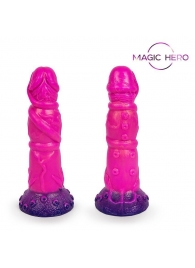 Розовый рельефный фантазийный фаллоимитатор - 20 см. - Bior toys - купить с доставкой в Южно-Сахалинске