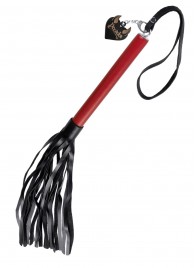 Черно-красная кожаная плеть - 50 см. - Pecado - купить с доставкой в Южно-Сахалинске