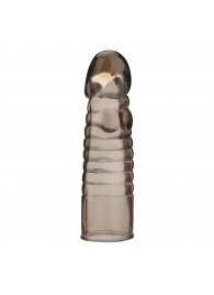 Дымчатая насадка-удлинитель Ribbed Realistic Penis Enhancing Sleeve Extension - 15,2 см. - BlueLine - в Южно-Сахалинске купить с доставкой