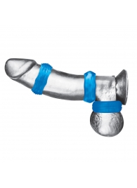 Комплект из трех голубых колец для эрекции 3-Pack Nuts   Bolts Stretch Cock Ring Set - BlueLine - в Южно-Сахалинске купить с доставкой