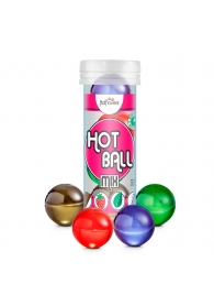 Ароматизированный лубрикант Hot Ball Mix на масляной основе (4 шарика по 3 гр.) - HotFlowers - купить с доставкой в Южно-Сахалинске