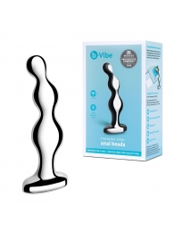 Стальной анальный фаллоимитатор для простаты Stainless Steel Anal Beads - 13 см. - b-Vibe - в Южно-Сахалинске купить с доставкой