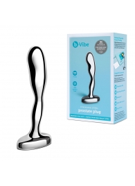 Стальной стимулятор простаты Stainless Steel Prostate Plug - 11,5 см. - b-Vibe - в Южно-Сахалинске купить с доставкой