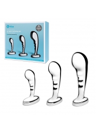 Набор из 3 стальных стимуляторов простаты Stainless Steel P-spot Training Set - b-Vibe - в Южно-Сахалинске купить с доставкой