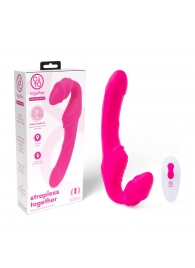 Розовый безремневой страпон на радиоуправлении Strapless Together - 22 см. - Together Toy - купить с доставкой в Южно-Сахалинске