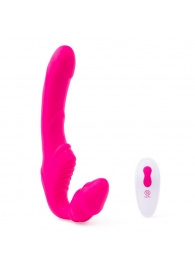 Розовый безремневой страпон на радиоуправлении Strapless Together - 22 см. - Together Toy - купить с доставкой в Южно-Сахалинске