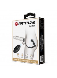 Черный вибростимулятор простаты с фиксацией кольцами Marshall - Baile - в Южно-Сахалинске купить с доставкой