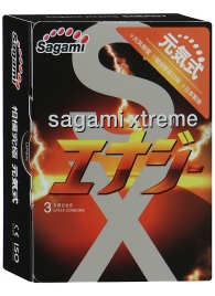 Презервативы Sagami Xtreme ENERGY с ароматом энергетика - 3 шт. - Sagami - купить с доставкой в Южно-Сахалинске