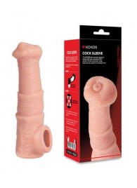 Телесная фантазийная насадка на член Cock Sleeve Size M - KOKOS - в Южно-Сахалинске купить с доставкой