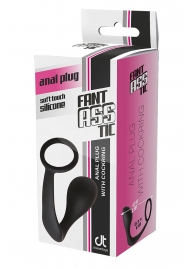 Черное эрекционное кольцо с анальной пробкой Anal Plug With Cockring - Dream Toys - в Южно-Сахалинске купить с доставкой