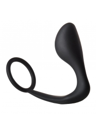 Черное эрекционное кольцо с анальной пробкой Anal Plug With Cockring - Dream Toys - в Южно-Сахалинске купить с доставкой