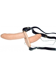 Телесный женский страпон с вагинальной пробкой Strap-On Duo - 15 см. - Orion - купить с доставкой в Южно-Сахалинске