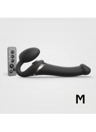 Черный безремневой страпон Multi Orgasm Size M с клиторальной стимуляцией - Strap-on-me - купить с доставкой в Южно-Сахалинске