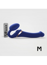 Синий безремневой страпон Multi Orgasm Size M с клиторальной стимуляцией - Strap-on-me - купить с доставкой в Южно-Сахалинске