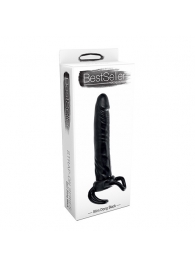 Чёрная насадка-фаллос для двойного проникновения INFLATABLE DILDO SLIM DONG  - 13,5 см. - Toyz4lovers - в Южно-Сахалинске купить с доставкой