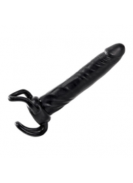 Чёрная насадка-фаллос для двойного проникновения INFLATABLE DILDO SLIM DONG  - 13,5 см. - Toyz4lovers - в Южно-Сахалинске купить с доставкой