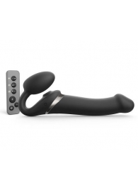Черный безремневой страпон Multi Orgasm Size L с клиторальной стимуляцией - Strap-on-me - купить с доставкой в Южно-Сахалинске