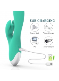 Зеленый вибратор-кролик Jade Rabbit Vibrator - 21,8 см. - Tracy s Dog