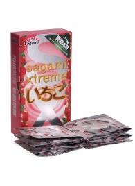 Презервативы Sagami Xtreme Strawberry c ароматом клубники - 10 шт. - Sagami - купить с доставкой в Южно-Сахалинске