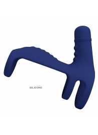 Синяя вибронасадка на пенис Vibrating Penis Sling - Baile - в Южно-Сахалинске купить с доставкой