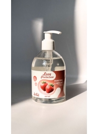 Лубрикант на водной снове Love Protection Strawberry с ароматом клубники - 300 мл. - Lola Games - купить с доставкой в Южно-Сахалинске