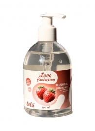 Лубрикант на водной снове Love Protection Strawberry с ароматом клубники - 300 мл. - Lola Games - купить с доставкой в Южно-Сахалинске
