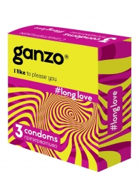 Презервативы с анестетиком для продления удовольствия Ganzo Long Love - 3 шт. - Ganzo - купить с доставкой в Южно-Сахалинске