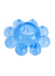 Голубая гелевая насадка-цветок - Toyfa Basic - в Южно-Сахалинске купить с доставкой