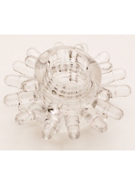 Прозрачное гелевое эрекционное кольцо с шипиками - Toyfa Basic - в Южно-Сахалинске купить с доставкой