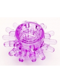 Фиолетовое гелевое эрекционное кольцо с шипиками - Toyfa Basic - в Южно-Сахалинске купить с доставкой