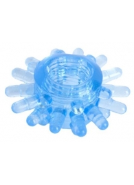 Голубая гелевая насадка с шипиками - Toyfa Basic - в Южно-Сахалинске купить с доставкой