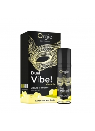 Съедобный жидкий вибратор Dual Vibe! со вкусом лимонного джина с тоником - 15 мл. - ORGIE - купить с доставкой в Южно-Сахалинске